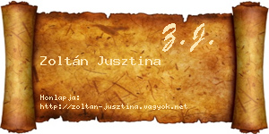 Zoltán Jusztina névjegykártya